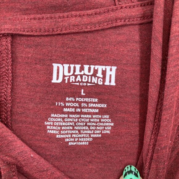 Duluth NoGa Hoodie Sweatshirt Women's Large‎ Red Wool Blend Lightweight Stretch - Picture 4 of 11